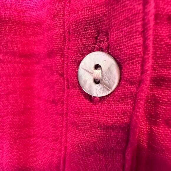 Tommy Bahama Coral Isle Belted Cotton Jumpsuit Crop Wide Leg Size Large - Picture 10 of 13